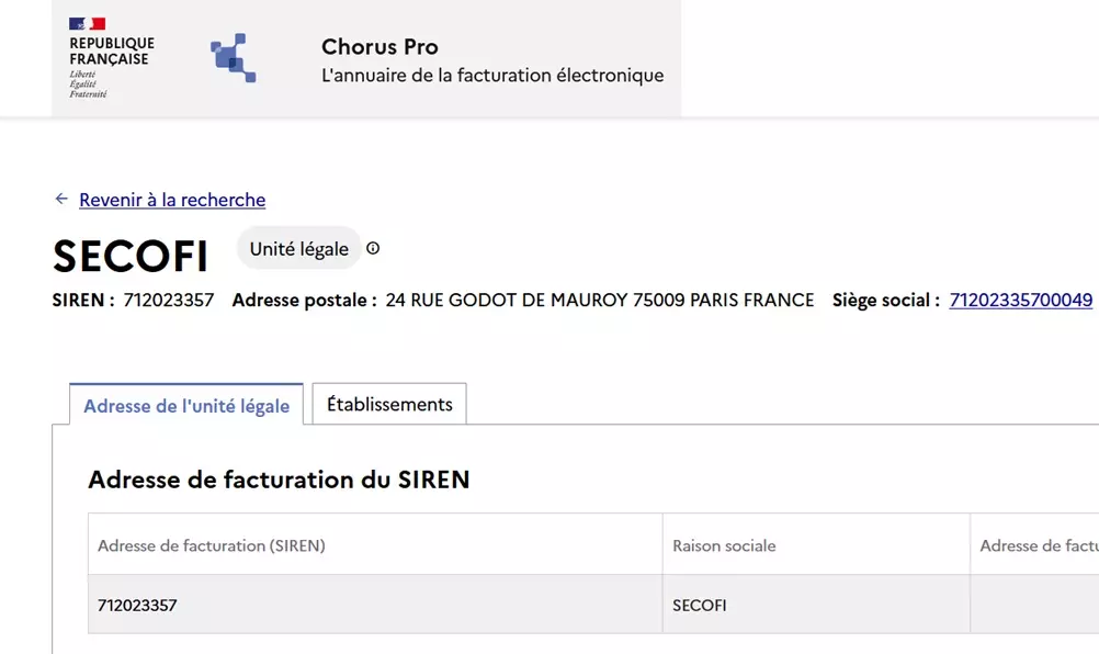 adresse facturation électronique